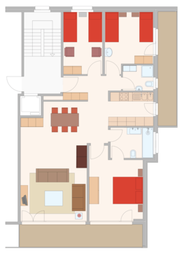 3 bedroom apartment, 2nd floor east